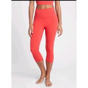 EUC Athleta Ultra High Rise Elation Crop Tight, Peach SIZE LG